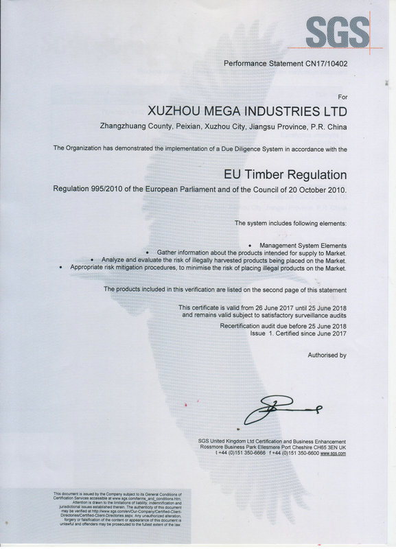 XUZHOU MEGA SGS EUTR CE2+  CERTIFICATE